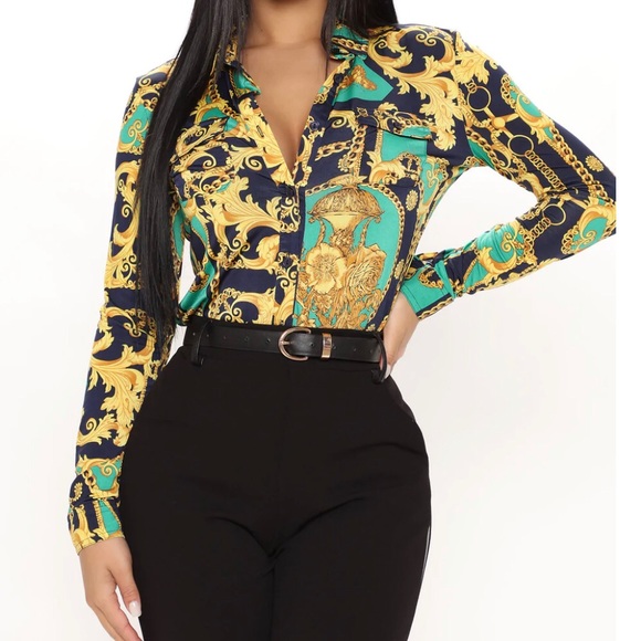 Jade green embroidered top - Picture 3 of 6